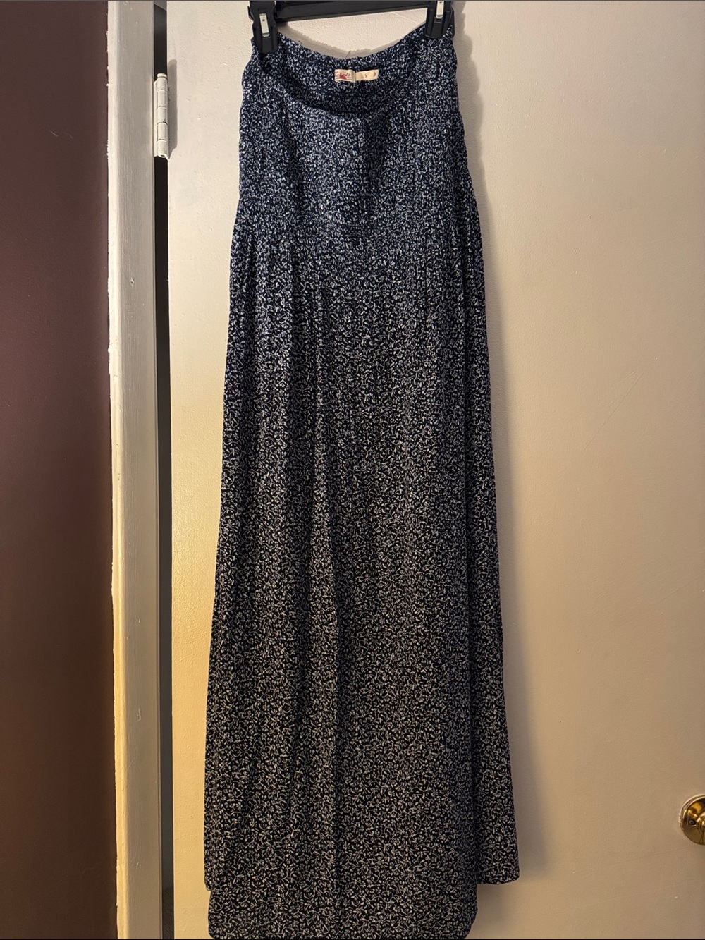 Faherty Alisee Skirt Navy and White Floral Pattern Maxi.